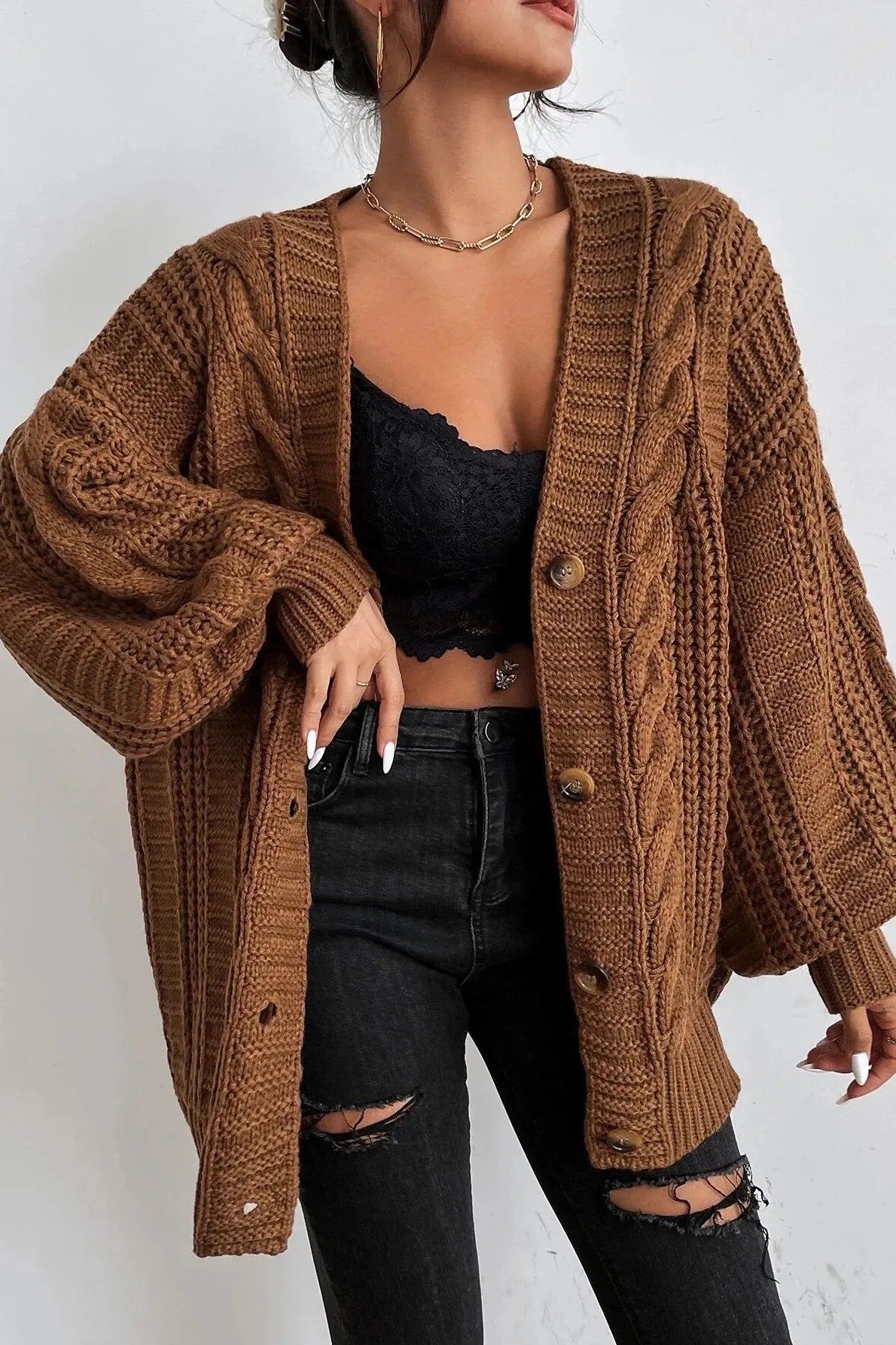 Enna | Cozy Cable-Knit Cardigan