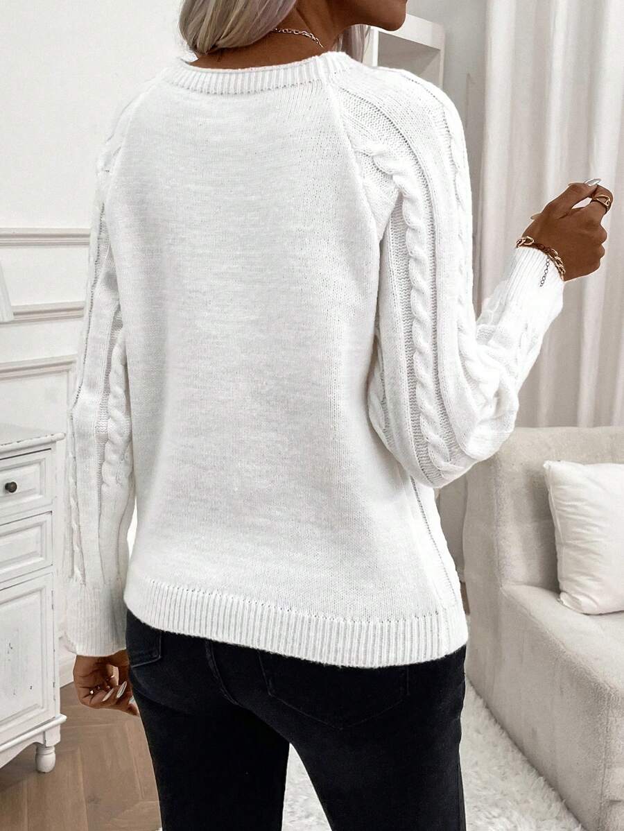 winston  Button-Detail Cable-Knit Jumper