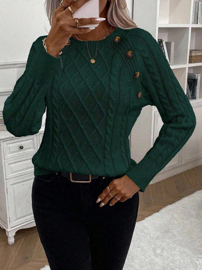 winston  Button-Detail Cable-Knit Jumper