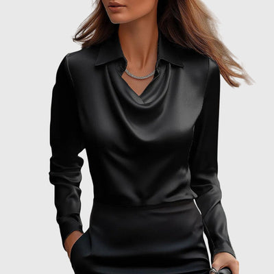 Ariella™ Satin Drape Collar Blouse