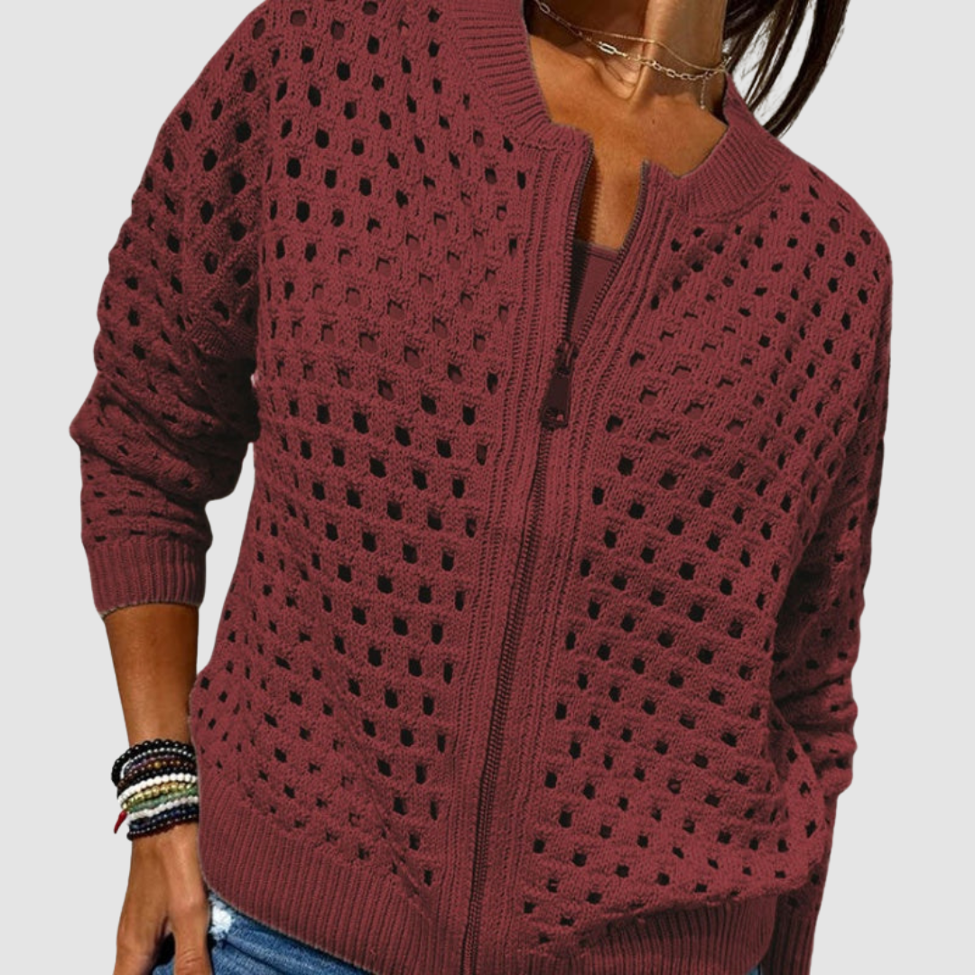 Cyndie | Refined Style Zip Cardigan