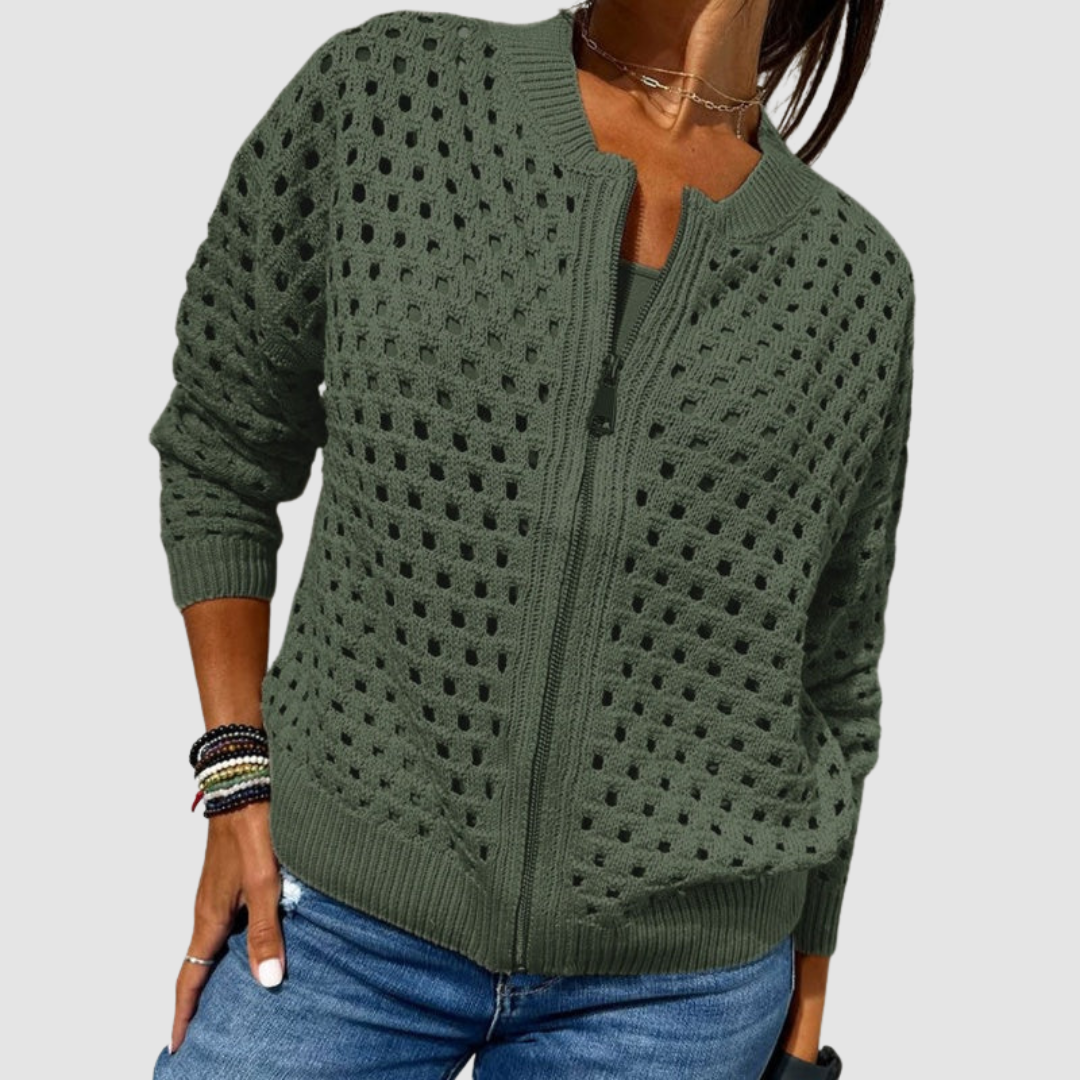 Cyndie | Refined Style Zip Cardigan