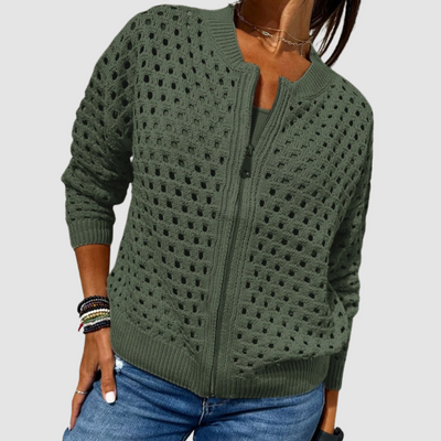 Cyndie | Refined Style Zip Cardigan