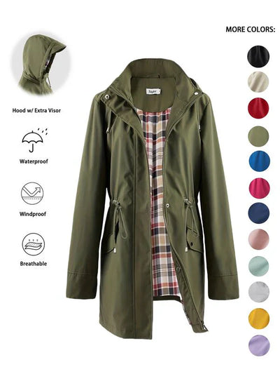 🔥Limited Hot Sale 50% OFF🎁🧥3-in-1 Plaid Waterproof Jacket for Women– Rain, Wind & Cold, All Covered