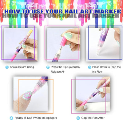 🎁Hot Sale 50% OFF⏳🎨12 Colours Nail Art Pens Set