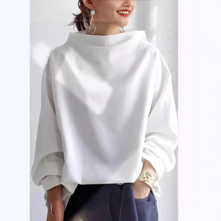 Elyn | Sleek Oversized Funnel Neck Blouse