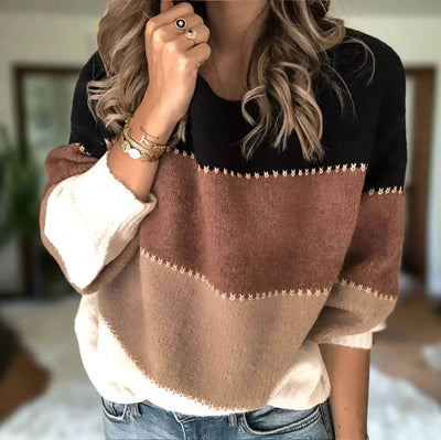Elena | Cozy Chic Colorblock Sweater