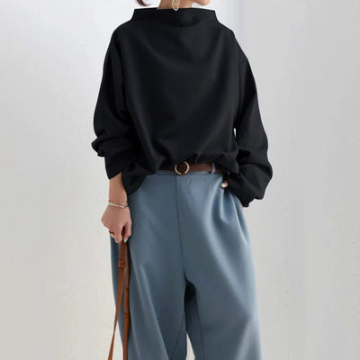 Elyn | Sleek Oversized Funnel Neck Blouse