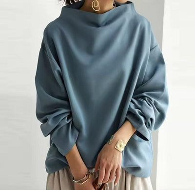 Elyn | Sleek Oversized Funnel Neck Blouse
