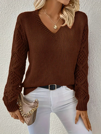 Judie | Timeless V-neck Long Sleeve Blouse
