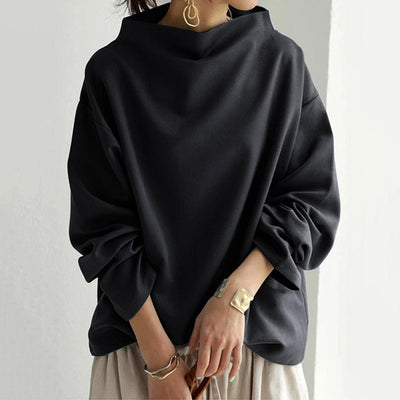 Elyn | Sleek Oversized Funnel Neck Blouse