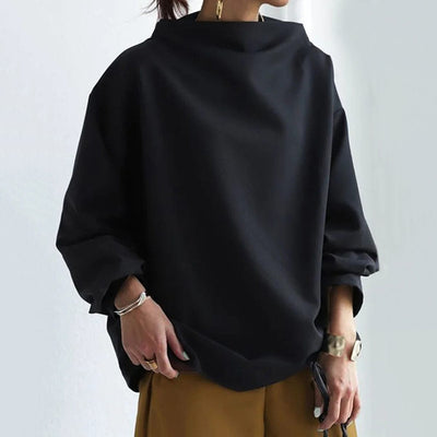 Elyn | Sleek Oversized Funnel Neck Blouse