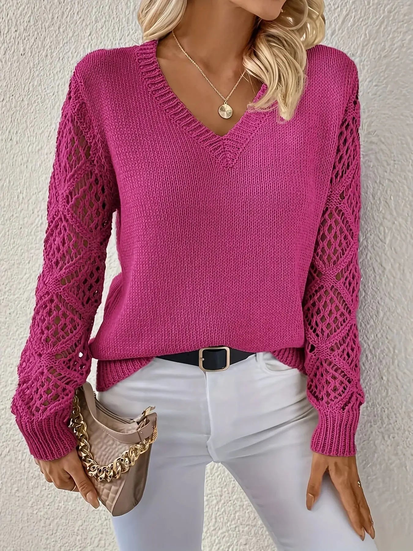 Judie | Timeless V-neck Long Sleeve Blouse
