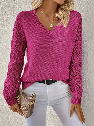 Judie | Timeless V-neck Long Sleeve Blouse