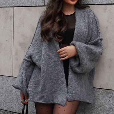 Faye | Cozy Lantern Sleeve Cardigan