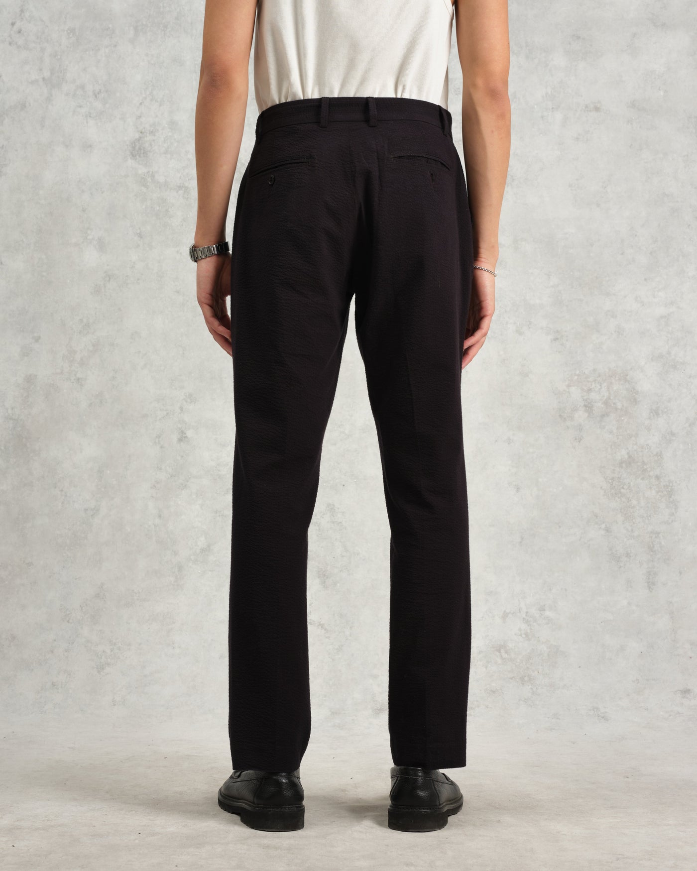 Alp - Black Seersucker Trousers