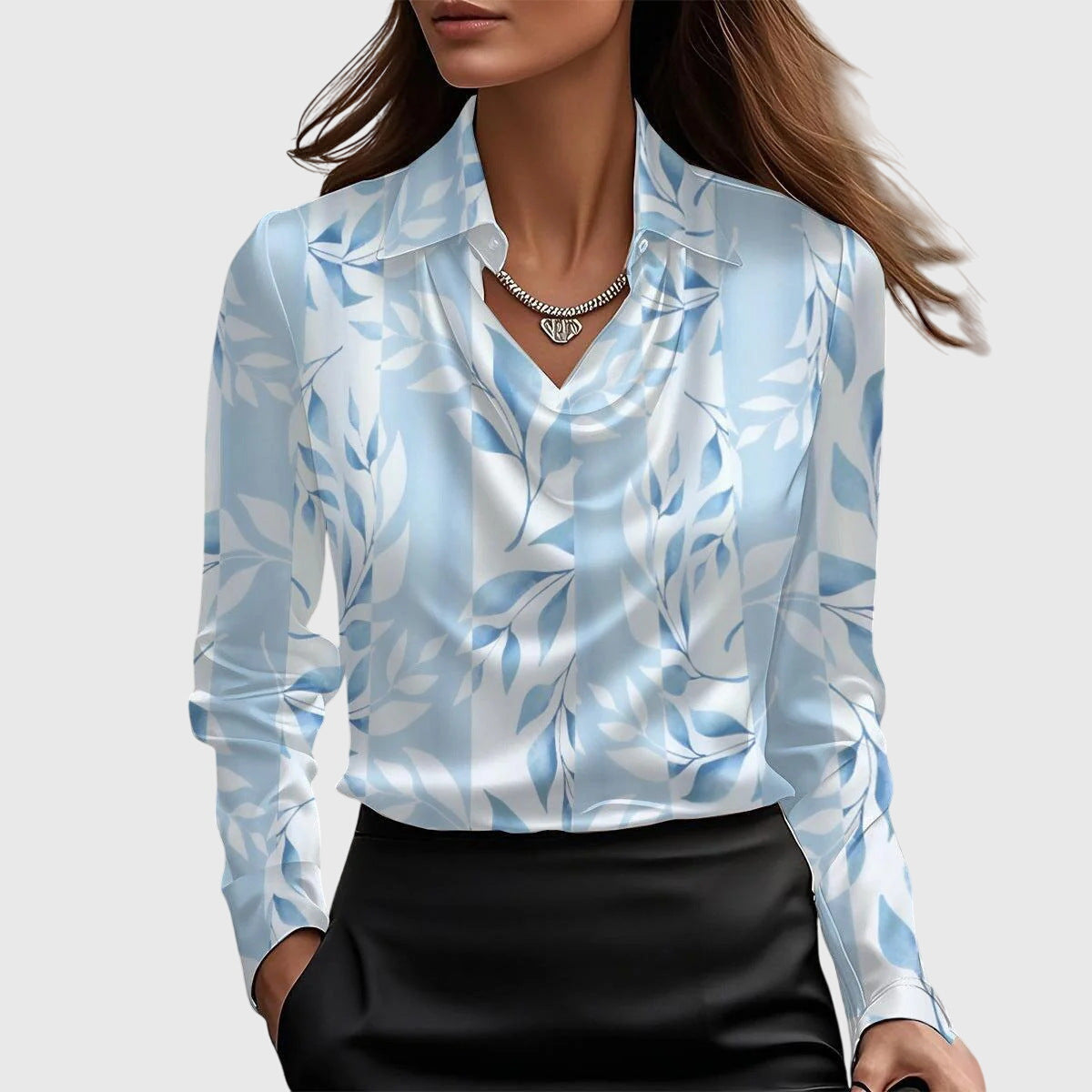 Ariella™ Satin Drape Collar Blouse