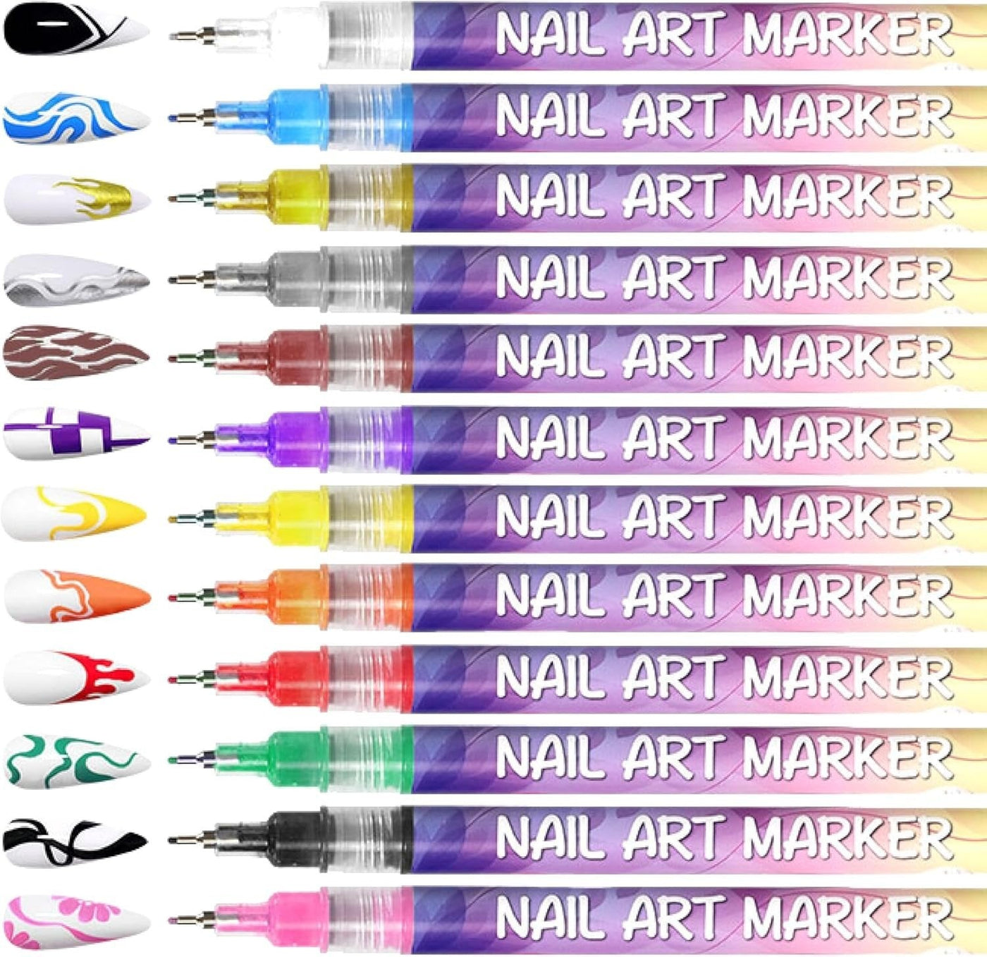 🎁Hot Sale 50% OFF⏳🎨12 Colours Nail Art Pens Set