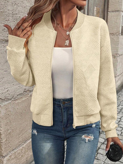 Desiree | Chic Textured Zip-Up Jacket