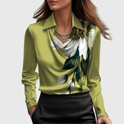 Ariella™ Satin Drape Collar Blouse