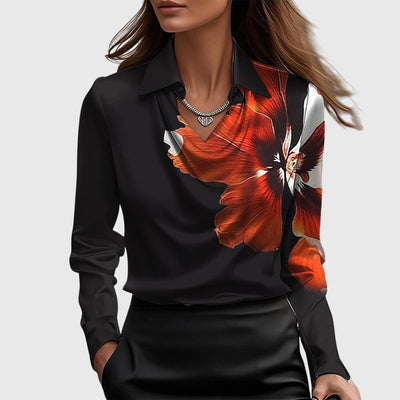 Ariella™ Satin Drape Collar Blouse