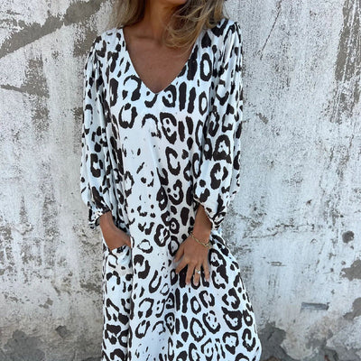 Kaila | Bold Leopard V-Neck Dress