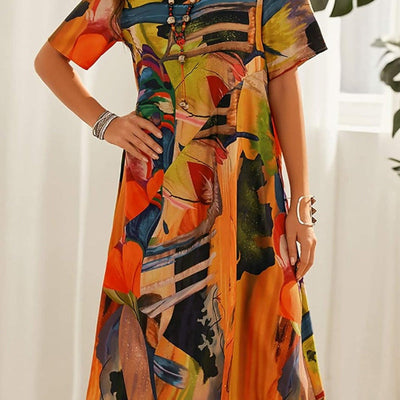 Tori | Vibrant Tropical Print Dress